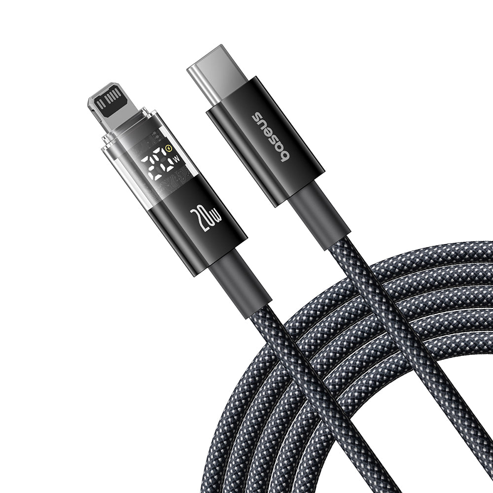 Daten- und Ladekabel USB-C - Lightning Baseus Display 2, 20W, 1m, Schwarz P10382703121-00