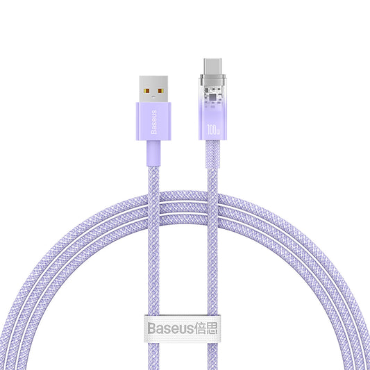 Daten- und Ladekabel USB-A - USB-C Baseus Explorer, 100W, 1m, Lila CATS010405