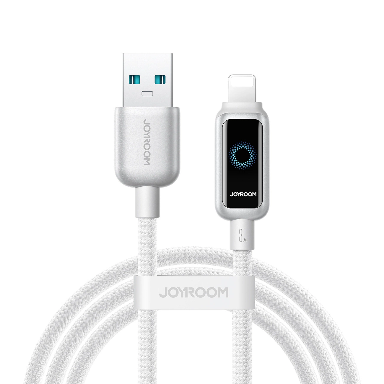 Daten- und Ladekabel USB-A - Lightning Joyroom S-A55 StarFlight Display, 18W, 1.2m, Weiß