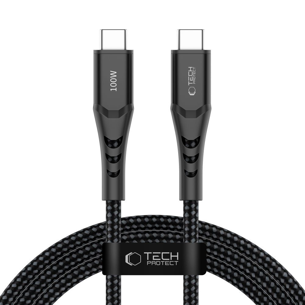 USB-C Daten- und Ladekabel - USB-C Tech-Protect UB11T Ultraboost, 100W, 2m, Schwarz
