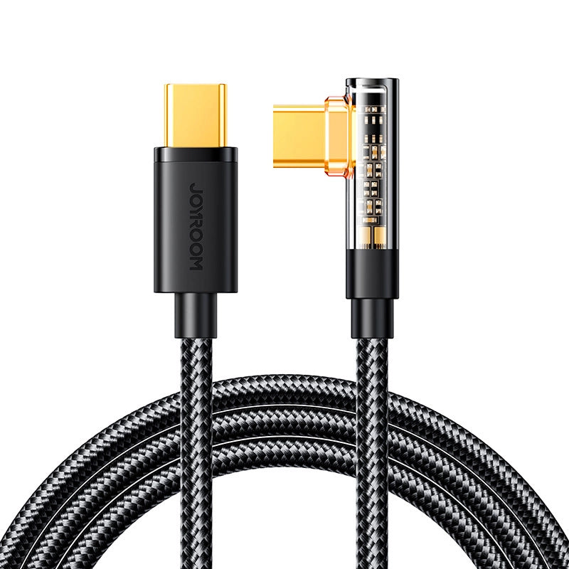 USB-C Data and Charging Cable - USB-C Joyroom S-A6 Angled, 100W, 1.2m, Black