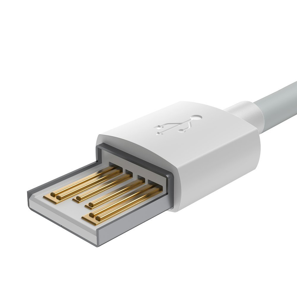 Baseus Simple Wisdom USB-A to Lightning Data and Charging Cable, 18W, 1.5m, Set of 2 pieces, White TZCALZJ-02
