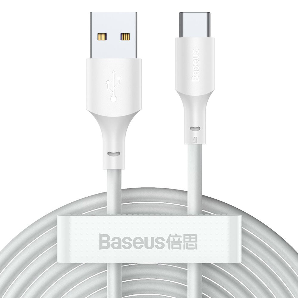 Daten- und Ladekabel USB-A - USB-C Baseus, 40W, 1,5m, Set 2 Stück, Weiß TZCATZJ-02