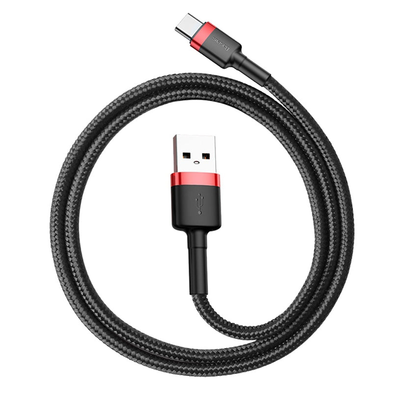 USB-A - USB-C Daten- und Ladekabel Baseus Cafule, 60W, 0.5m, Rot CATKLF-A91
