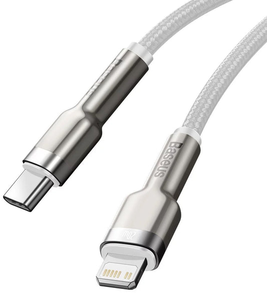 Daten- und Ladekabel USB-C - Lightning Baseus Cafule Metal Series, 20W, 1m, Weiß CATLJK-A02