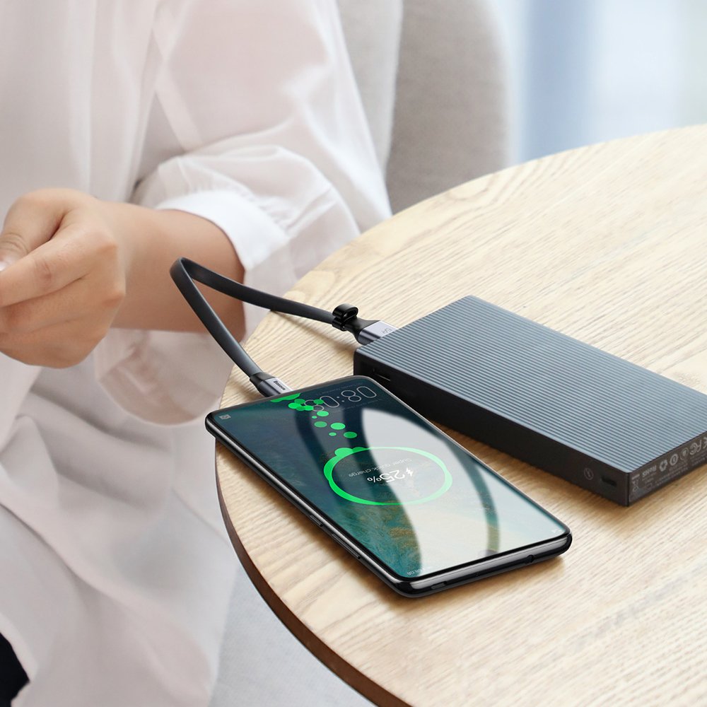 USB-A - USB-C Daten- und Ladekabel Baseus Simple, 40W, 0,23m, Grau CATMBJ-BG1