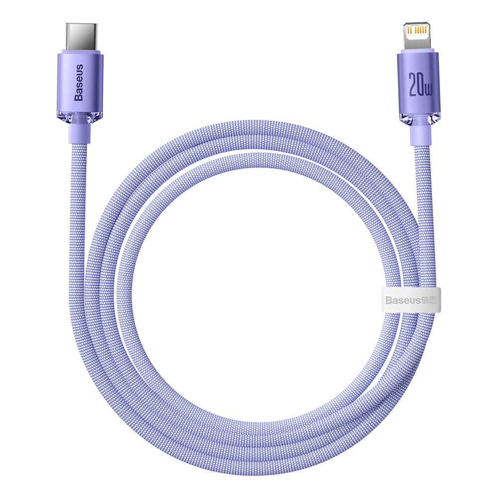 USB-C - Lightning Lade- und Datenkabel Baseus Crystal Shine Series, 20W, 1.2m, Lila CAJY000205