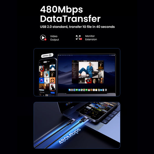 USB-C Daten- und Ladekabel - USB-C UGREEN L513, 240W, 1m, Schwarz