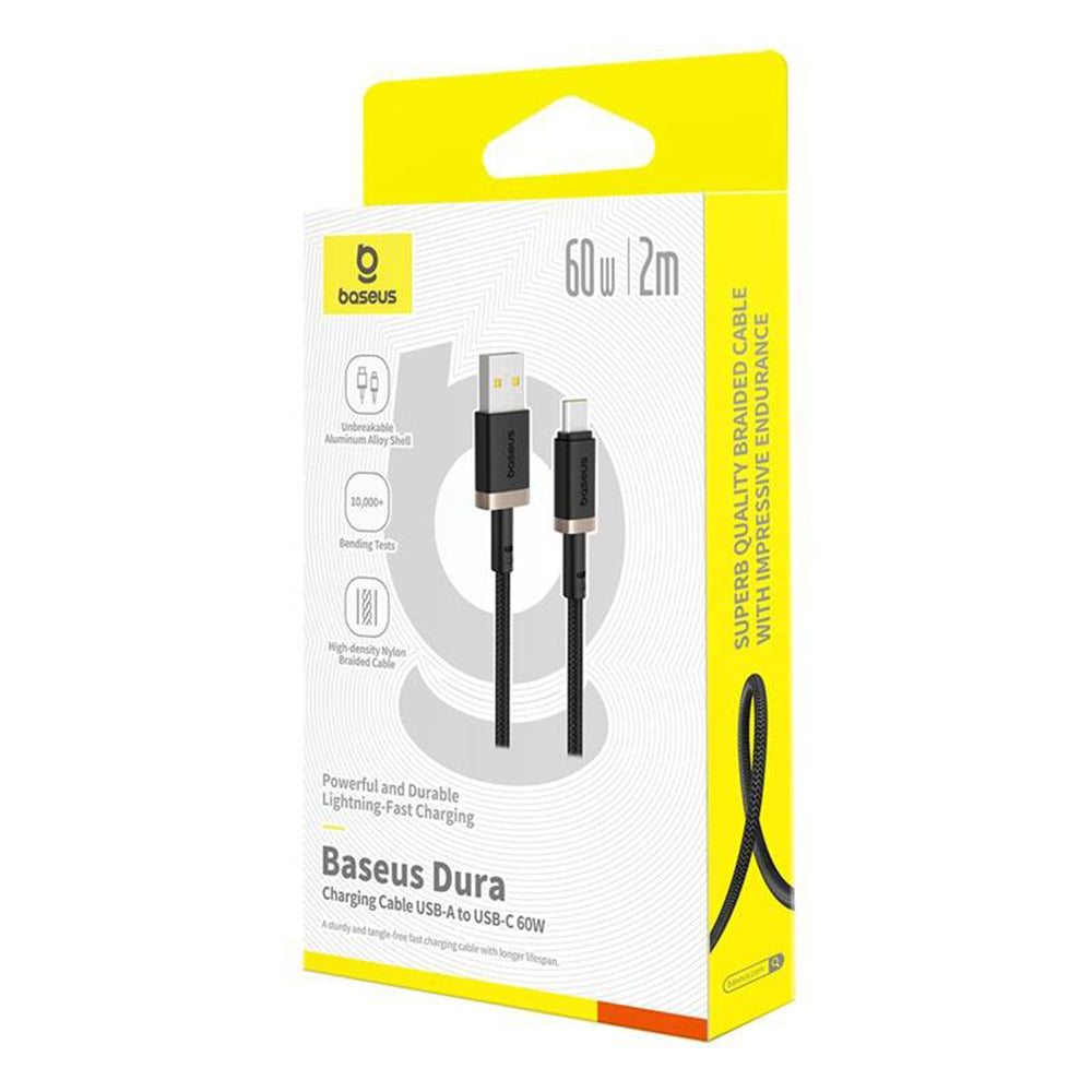 USB-A - USB-C Daten- und Ladekabel Baseus Dura Series, 60W, 2m, Gold P10377802U01-02