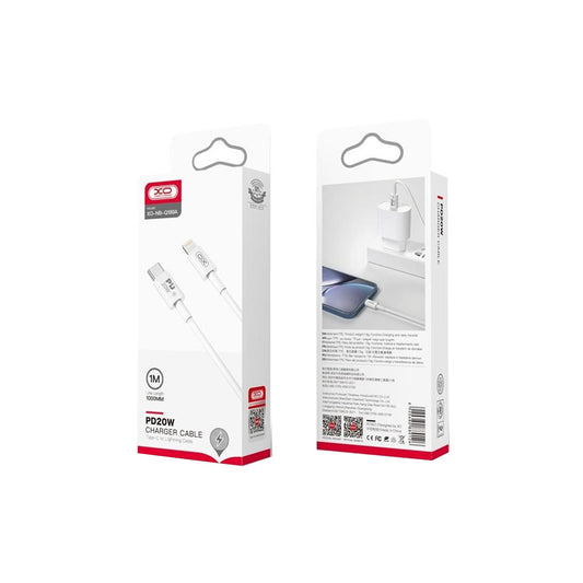 USB-C - Lightning Lade- und Datenkabel XO Design NB-Q189A, 20W, 1m, Weiß