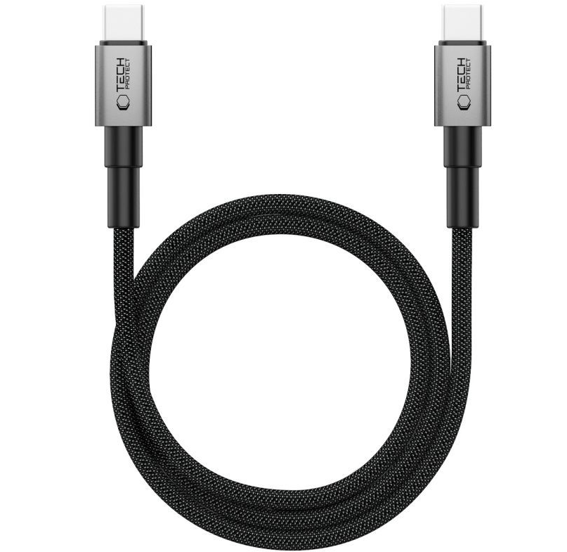 USB-C Daten- und Ladekabel - USB-C Tech-Protect Ultraboost DNA MagTwist, 100W, 1m, Grau
