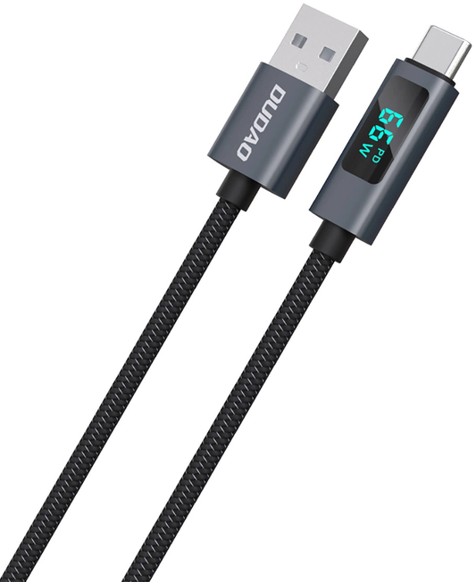 Daten- und Ladekabel USB-A - USB-C Dudao L7T Display, 66W, 1m, Schwarz
