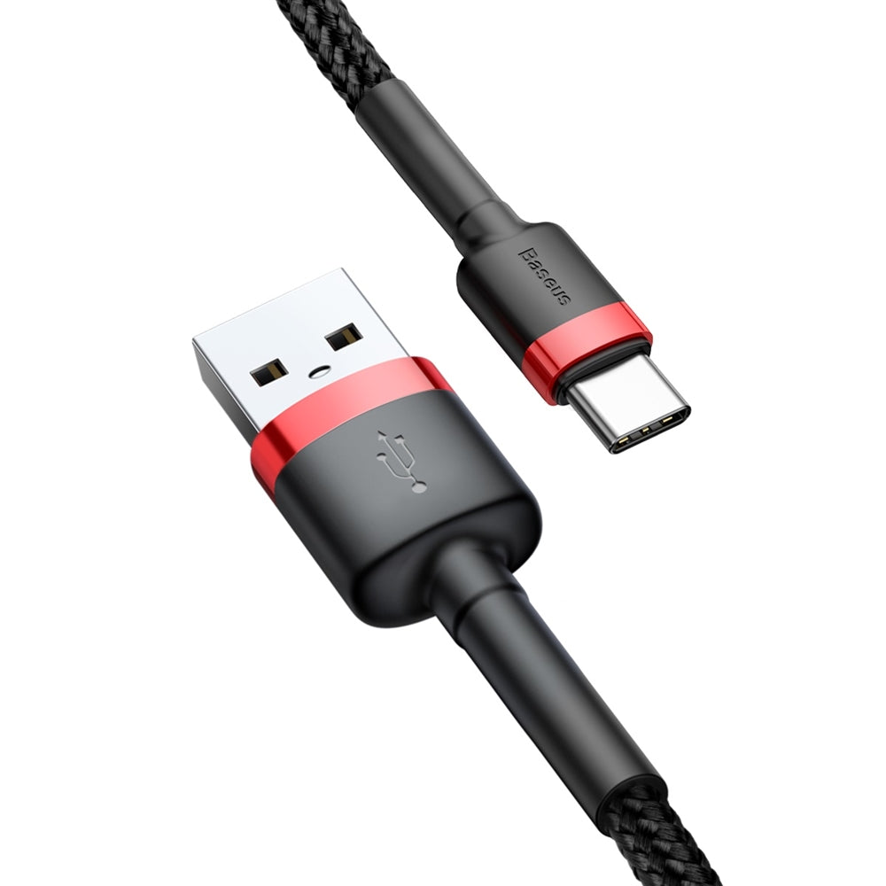 USB-A - USB-C Daten- und Ladekabel Baseus Cafule, 60W, 0.5m, Rot CATKLF-A91