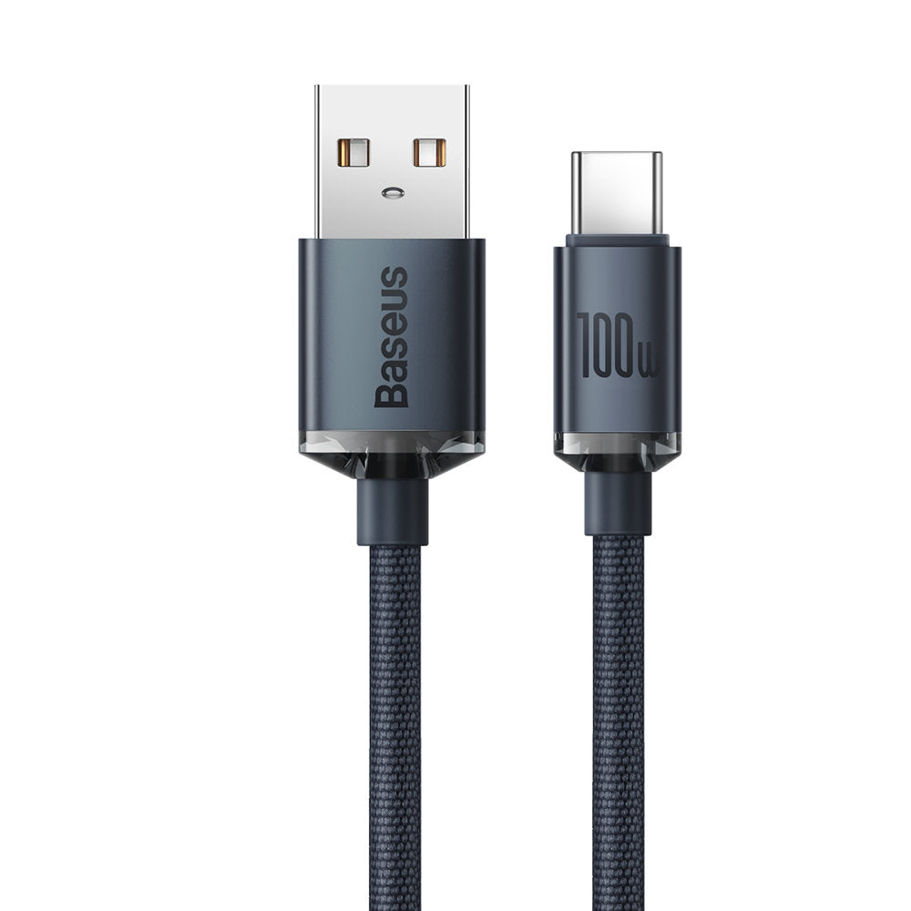 Baseus Crystal Shine USB-A auf USB-C Kabel 100W 2m | Schwarz | Textil