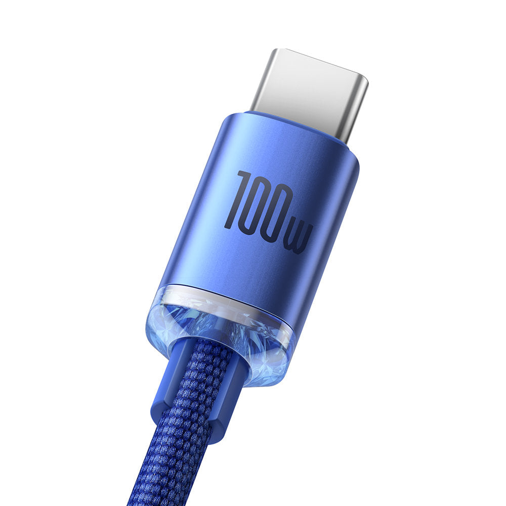 Baseus Crystal Shine USB-A auf USB-C Kabel 100W 2m | Blau | Textil
