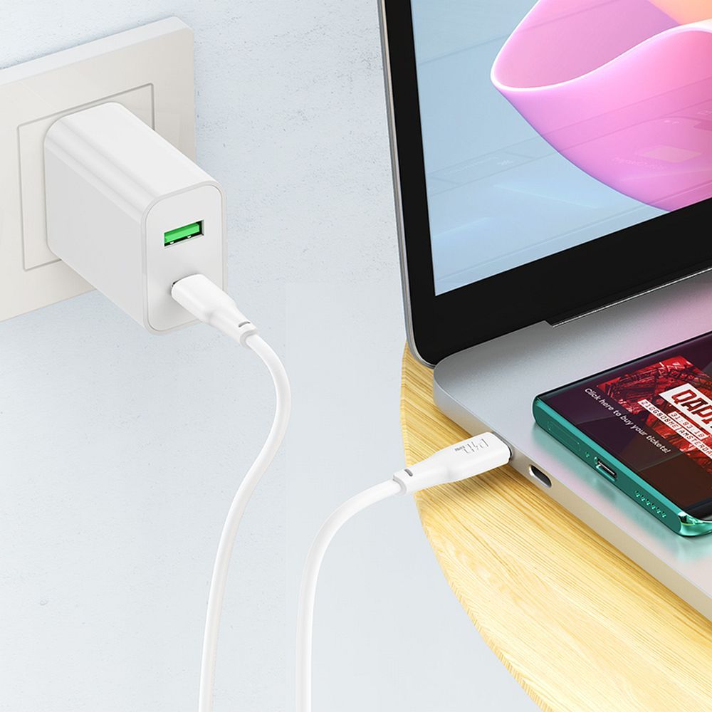 USB-C Data and Charging Cable - USB-C HOCO X93 USB-C, 100W, 2m, White