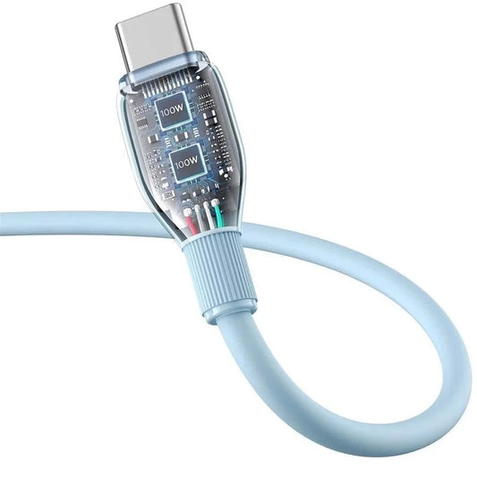 Daten- und Ladekabel USB-A - USB-C Baseus Pudding, 100W, 1.2m, Blau P10355703311-00