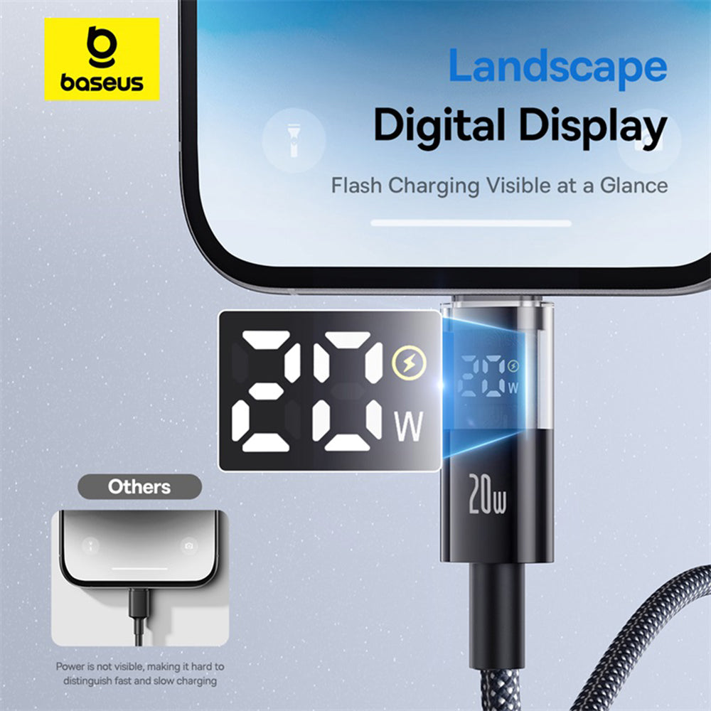 Daten- und Ladekabel USB-C - Lightning Baseus Display 2, 20W, 2m, Schwarz P10382703121-01