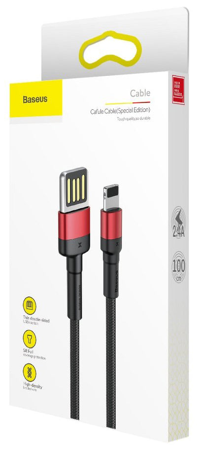 Daten- und Ladekabel USB-A - Lightning Baseus Cafule Special Edition, 18W, 1m, Rot CALKLF-G91