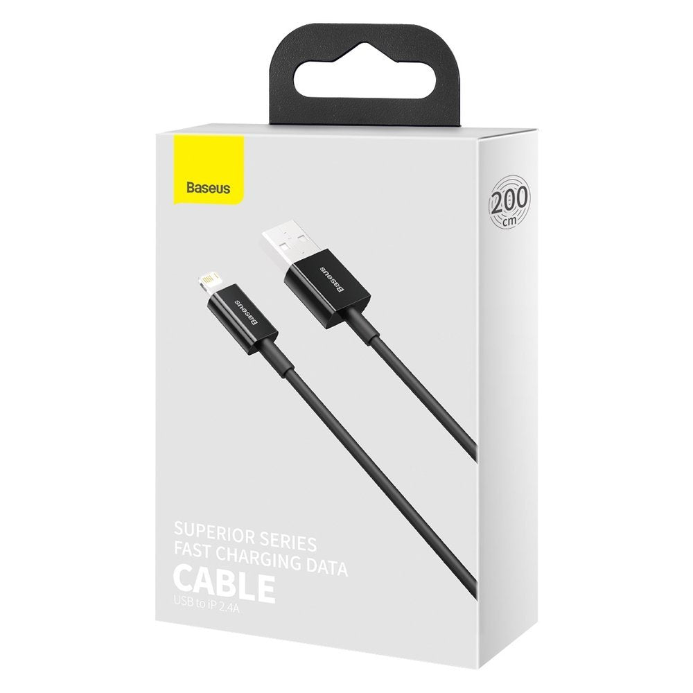 USB-A- auf Lightning-Daten- und Ladekabel Baseus Superior Series, 20W, 2m, Schwarz CALYS-C01