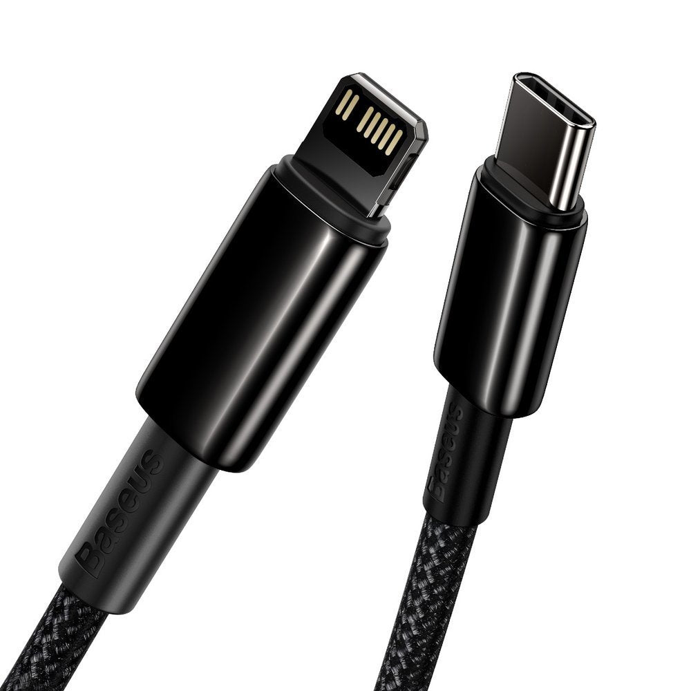 USB-C - Lightning Daten- und Ladekabel Baseus Tungsten Gold, 20W, 2m, Schwarz CATLWJ-A01