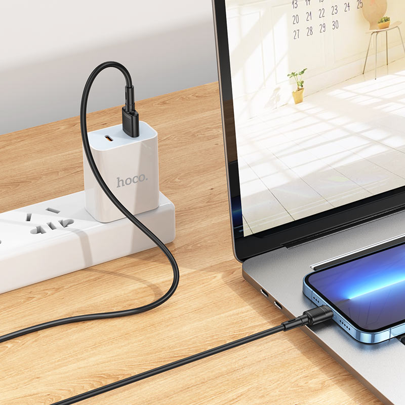Daten- und Ladekabel USB-A - Lightning HOCO X83 Victory, 18W, 1m, Schwarz