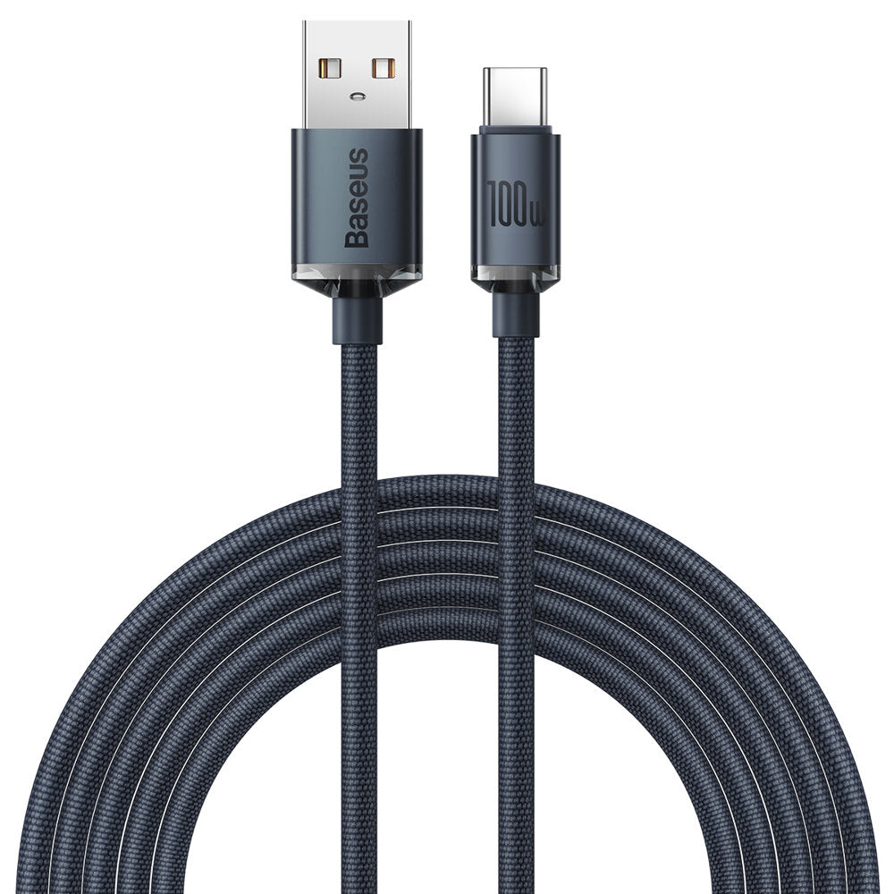 Baseus Crystal Shine USB-A auf USB-C Kabel 100W 2m | Schwarz | Textil