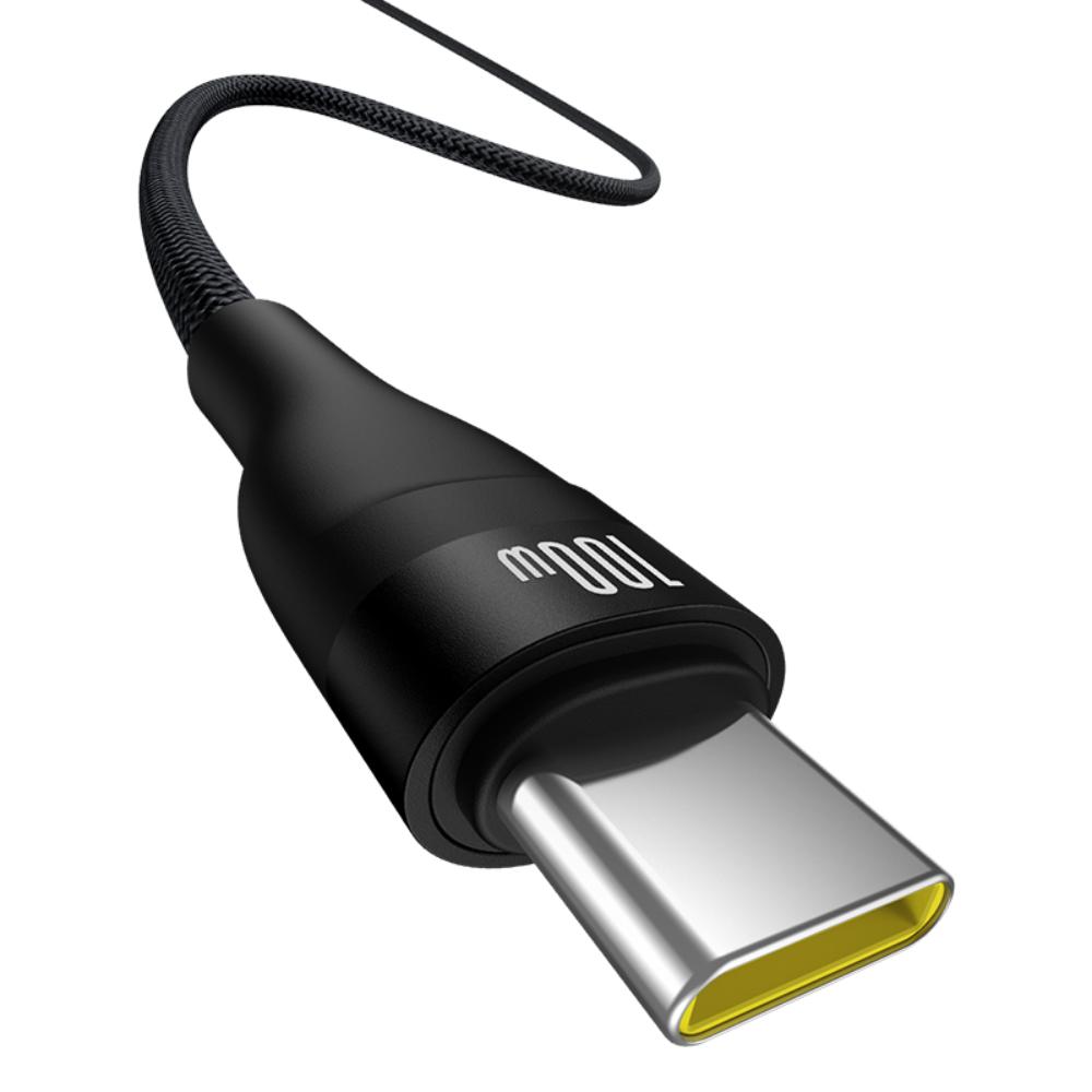USB-A to USB-C Data and Charging Cable Baseus Flash Series II, 100W, 1m, Black P10311804111-00