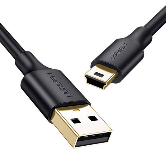 USB-A - miniUSB Daten- und Ladekabel UGREEN US132, 18W, 1m, Schwarz