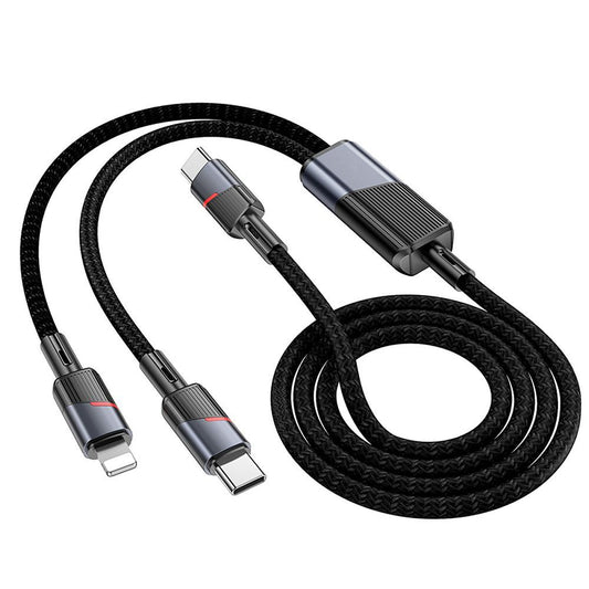 Daten- und Ladekabel USB-C - Lightning / USB-C HOCO U139 2in1, 100W, 1.2m, Schwarz