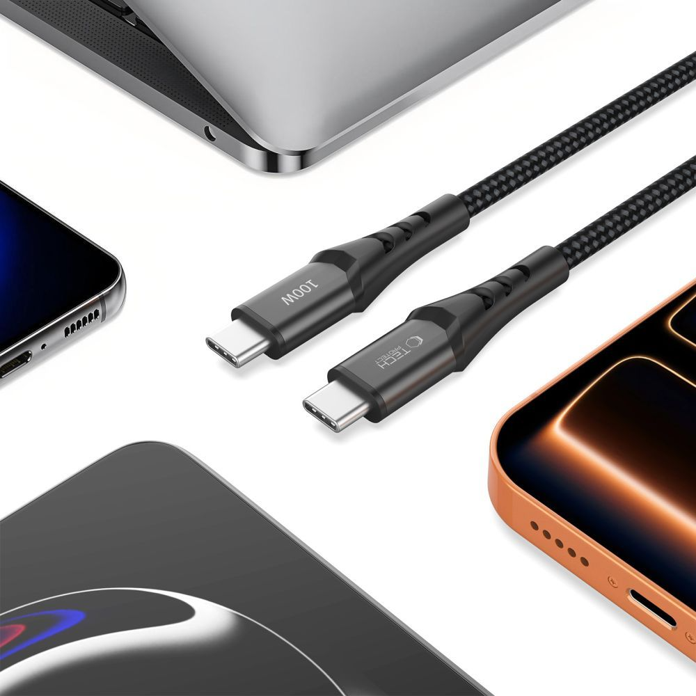 USB-C Daten- und Ladekabel - USB-C Tech-Protect UB11T Ultraboost, 100W, 1m, Schwarz