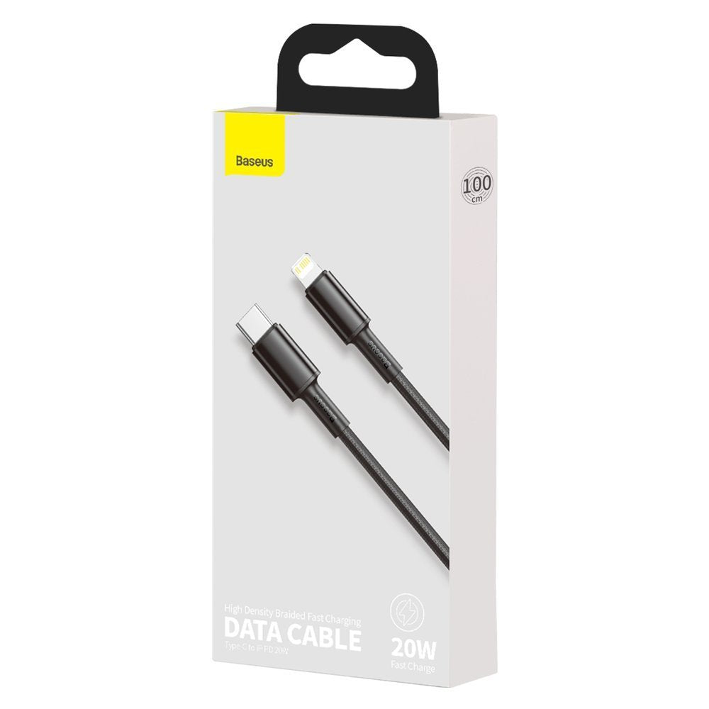 Baseus High Density Braided USB-C auf Lightning Kabel 20W 1m | Schwarz