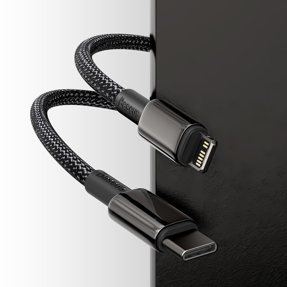 Baseus Tungsten Gold USB-C auf Lightning Kabel 20W 1m | Schwarz