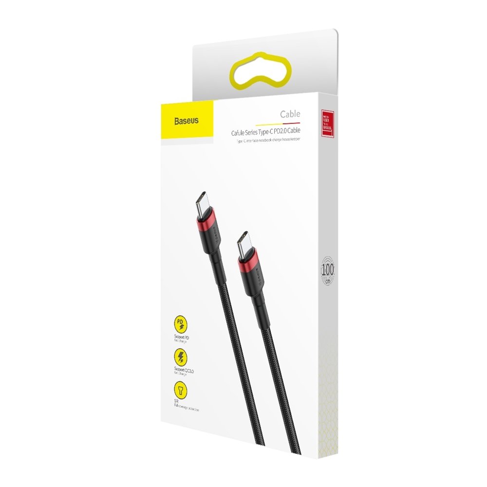 Baseus Cafule USB-C auf USB-C Kabel 60W 1m | Rot | Nylon