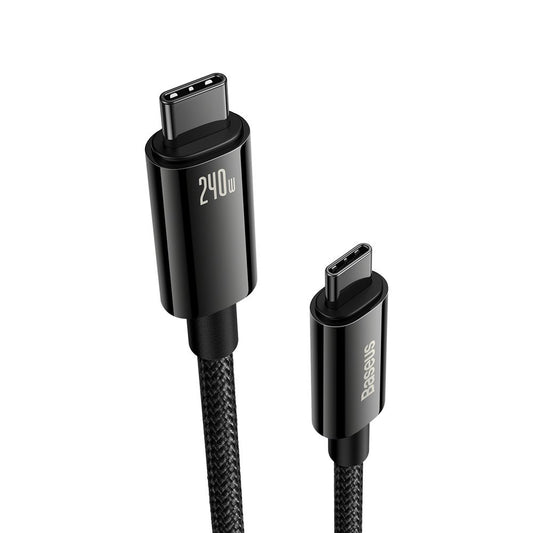 USB-C Daten- und Ladekabel - USB-C Baseus Tungsten Gold, 240W, 2m, Schwarz CAWJ04010101