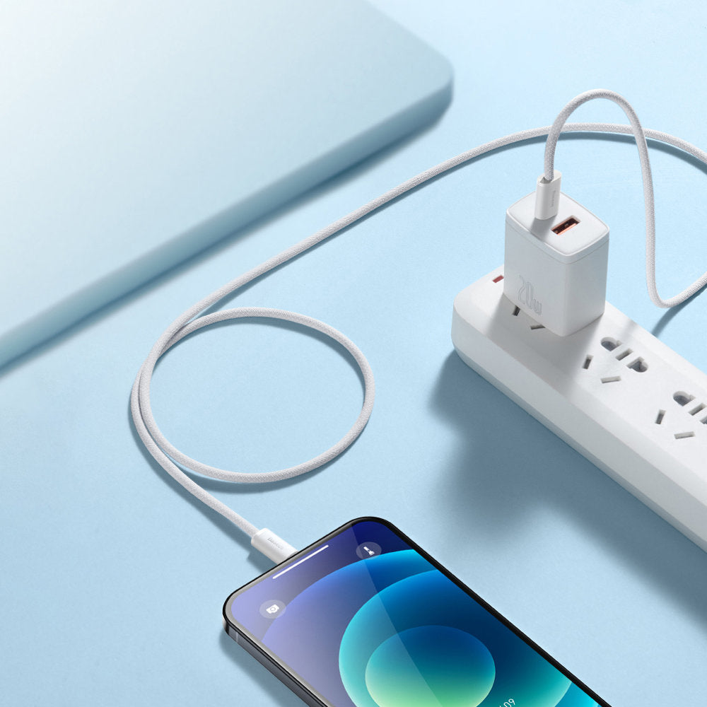 USB-C - Lightning Baseus Dynamic Fast Charging Daten- und Ladekabel, 20W, 2m, Weiß CALD000102