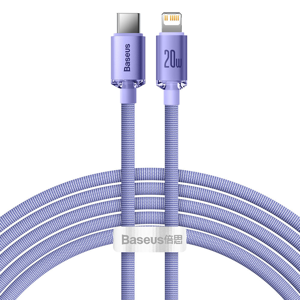 USB-C - Lightning Lade- und Datenkabel Baseus Crystal Shine Serie, 20W, 2m, Lila CAJY000305