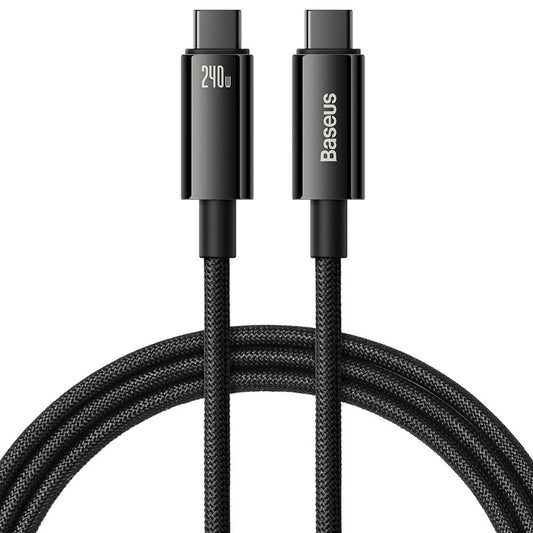 USB-C Daten- und Ladekabel - USB-C Baseus Tungsten Gold, 240W, 3m, Schwarz CAWJ040201