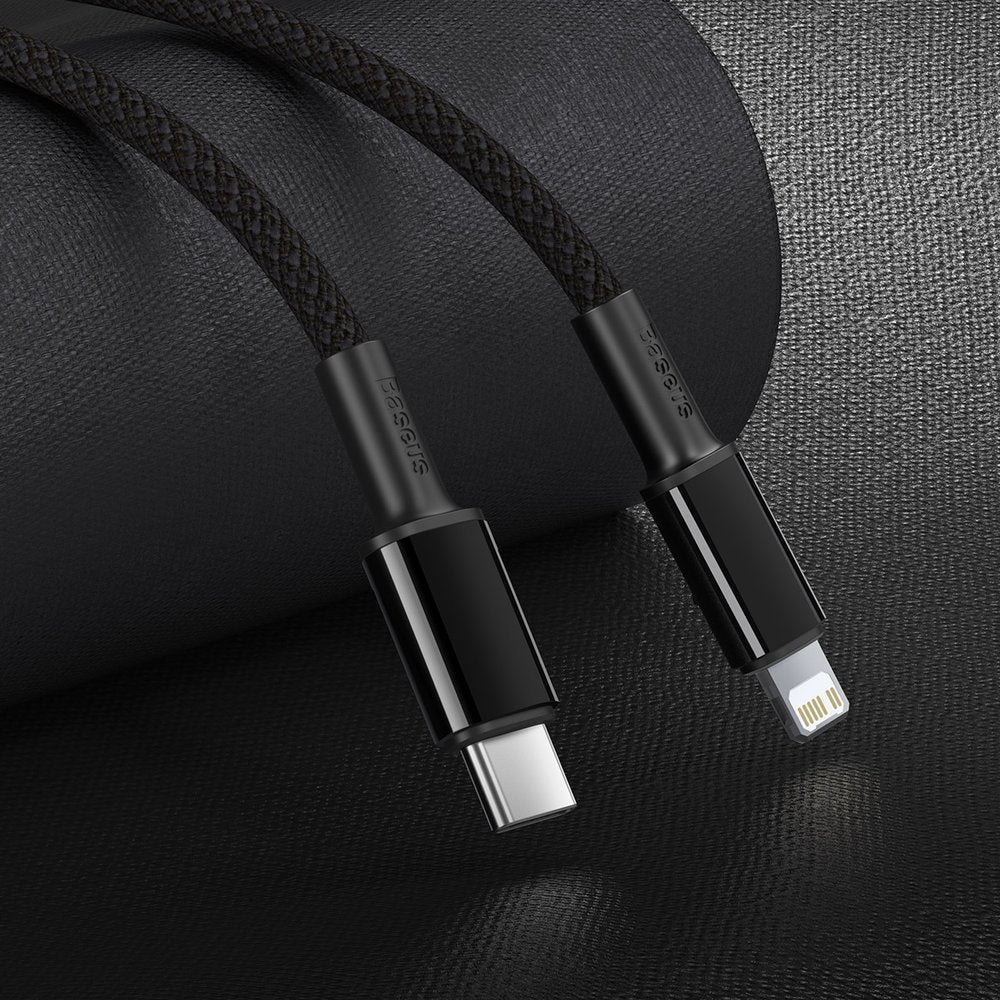 Baseus High Density Braided USB-C auf Lightning Kabel 20W 1m | Schwarz