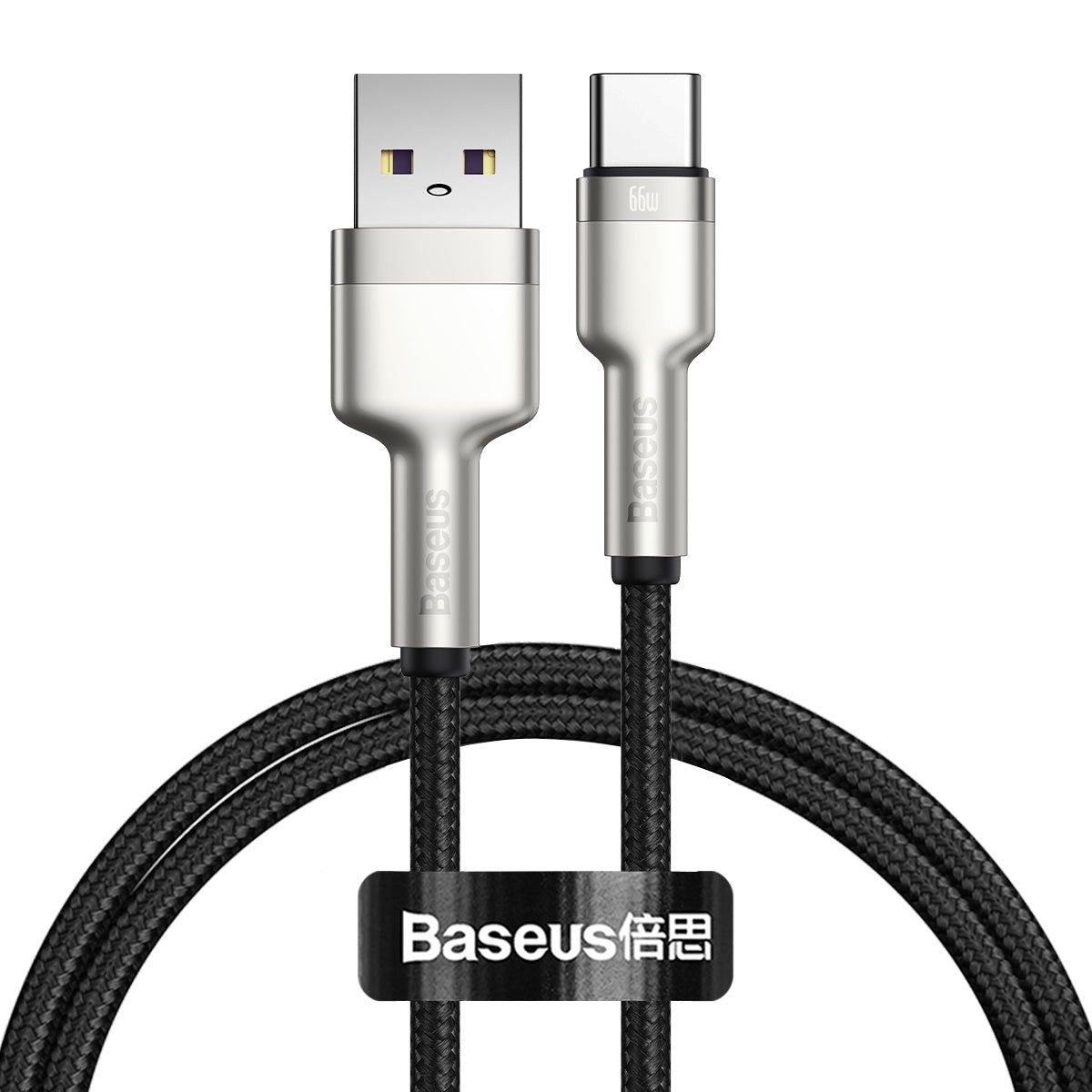 Baseus Cafule Metal USB-A auf USB-C Kabel 66W 1m | Schwarz | Nylon