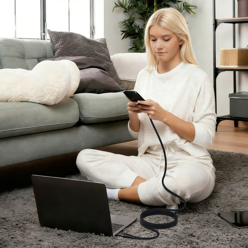USB-C Daten- und Ladekabel - USB-C Tech-Protect UB11T Ultraboost, 100W, 2m, Schwarz