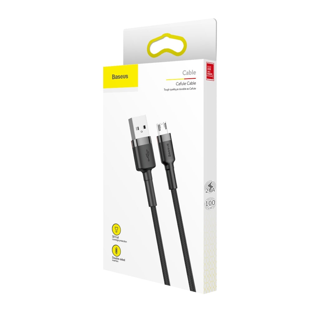 Daten- und Ladekabel USB-A - microUSB Baseus Cafule, 18W, 1m, Grau CAMKLF-BG1
