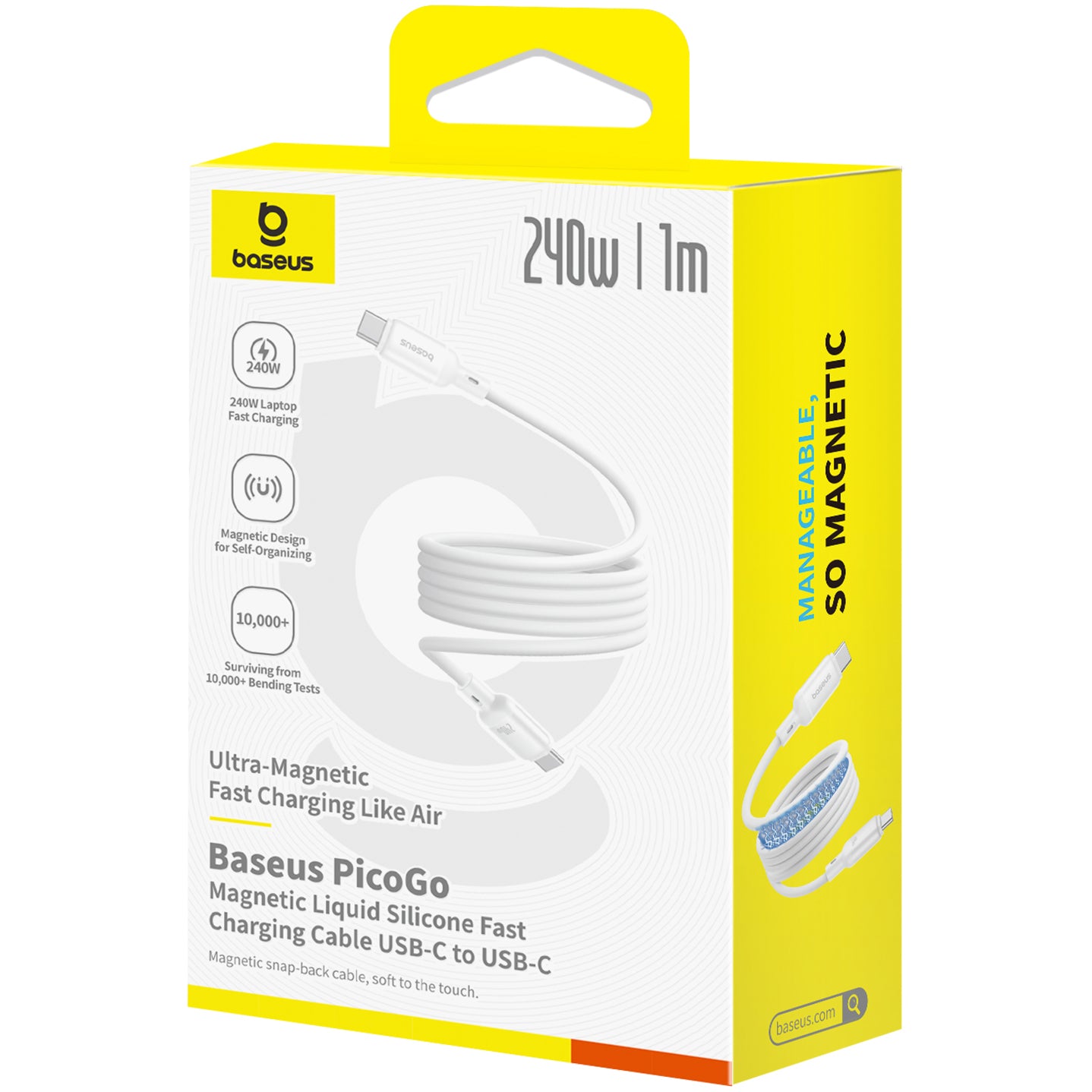 USB-C Daten- und Ladekabel - USB-C Baseus PicoGo, 240W, 1m, Weiß P10376800211-00