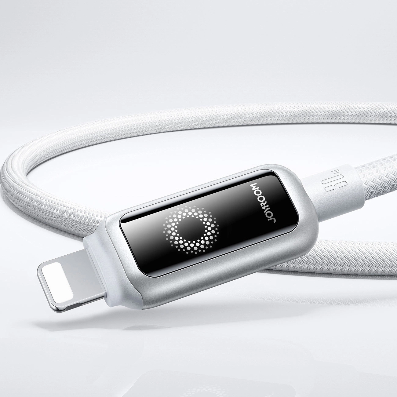 USB-C - Lightning Lade- und Datenkabel Joyroom S-A55 StarFlight Display, 30W, 1,2m, Weiß