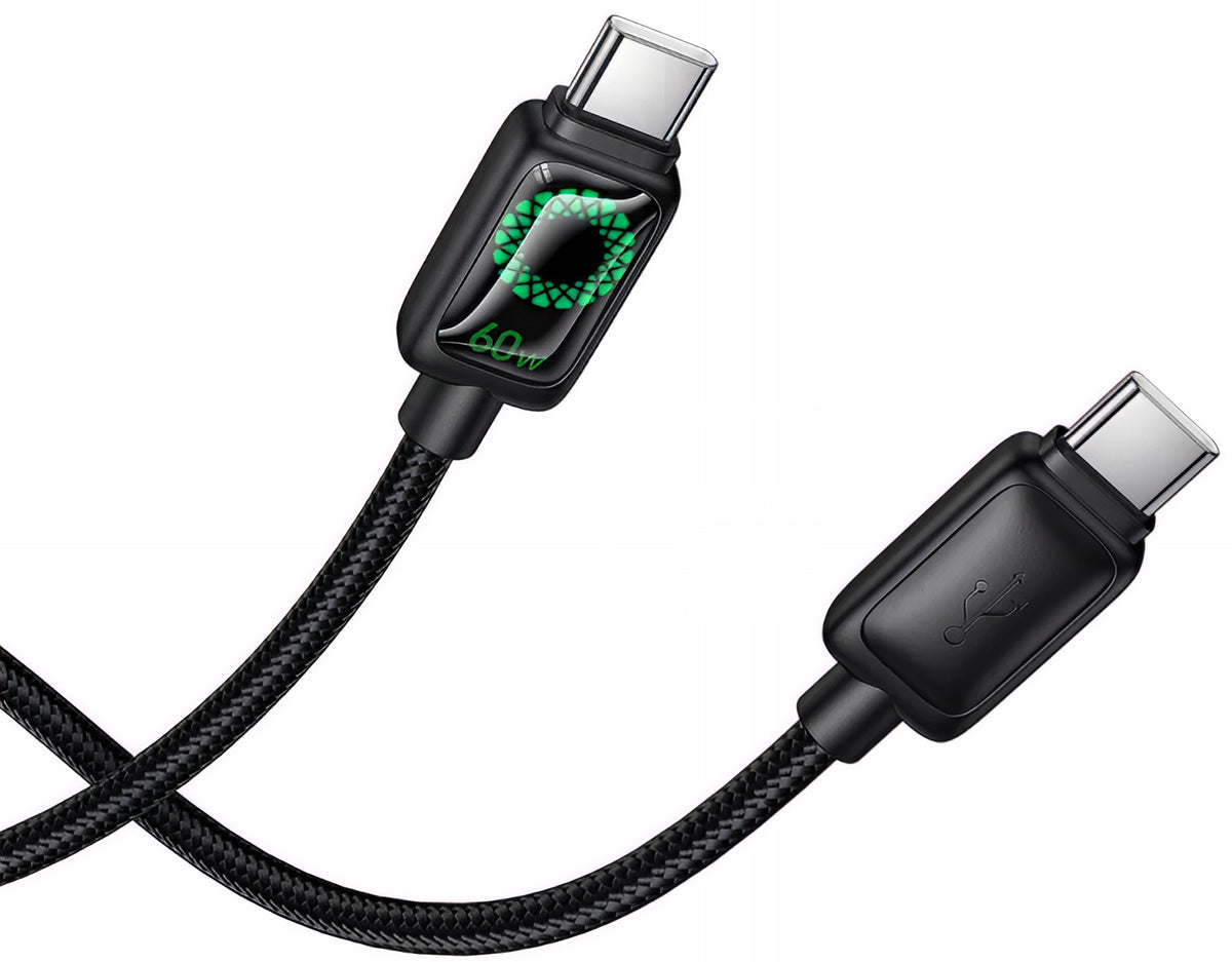 USB-C Daten- und Ladekabel - USB-C HOCO U146, 60W, 1,2m, Schwarz