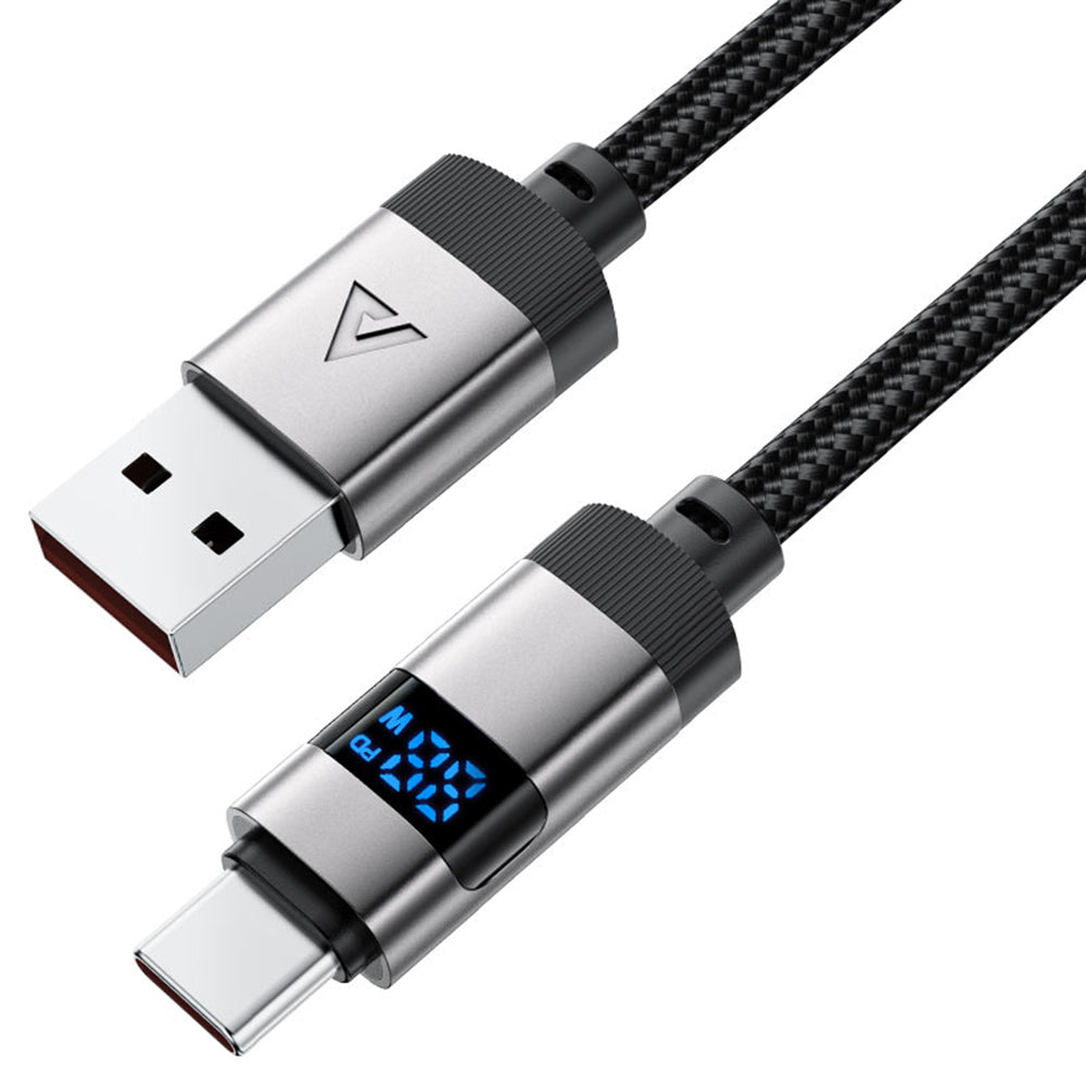 USB-A to USB-C Acefast C15-04 Display Data and Charging Cable, 66W, 1.2m, Black