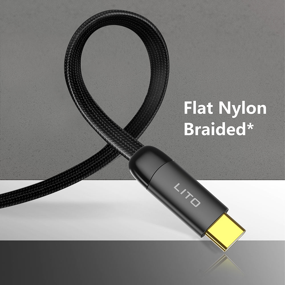 Daten- und Ladekabel USB-C - USB-C Lito LD11CC, 60W, 1m, Schwarz