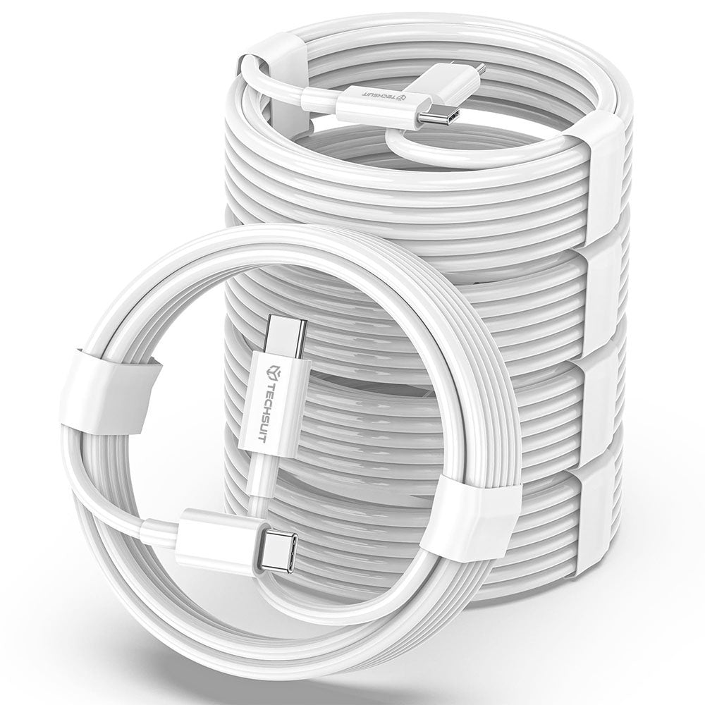 USB-C Data and Charging Cable - USB-C Techsuit PCB130, 60W, 1m, White