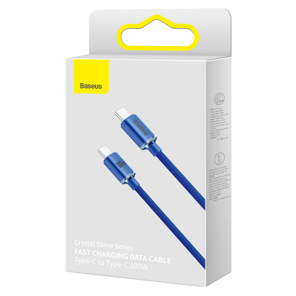 Daten- und Ladekabel USB-C - USB-C Baseus Crystal Shine Series, 100W, 1.2m, Blau CAJY000603