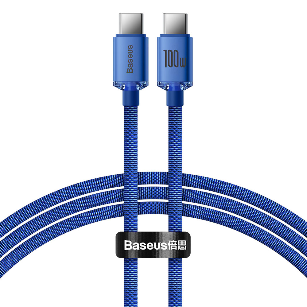 Daten- und Ladekabel USB-C - USB-C Baseus Crystal Shine Series, 100W, 1.2m, Blau CAJY000603